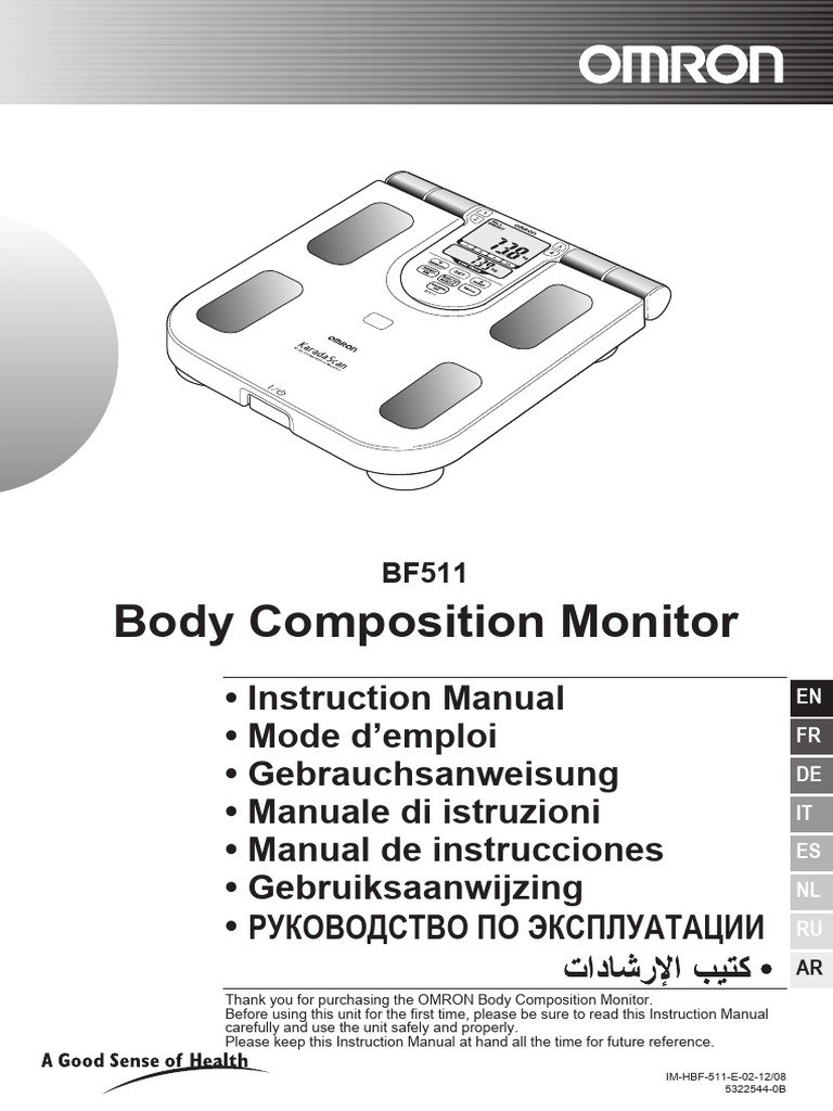 Moniteur de Composition Corporelle BF511 | PDF | Indice de masse ...