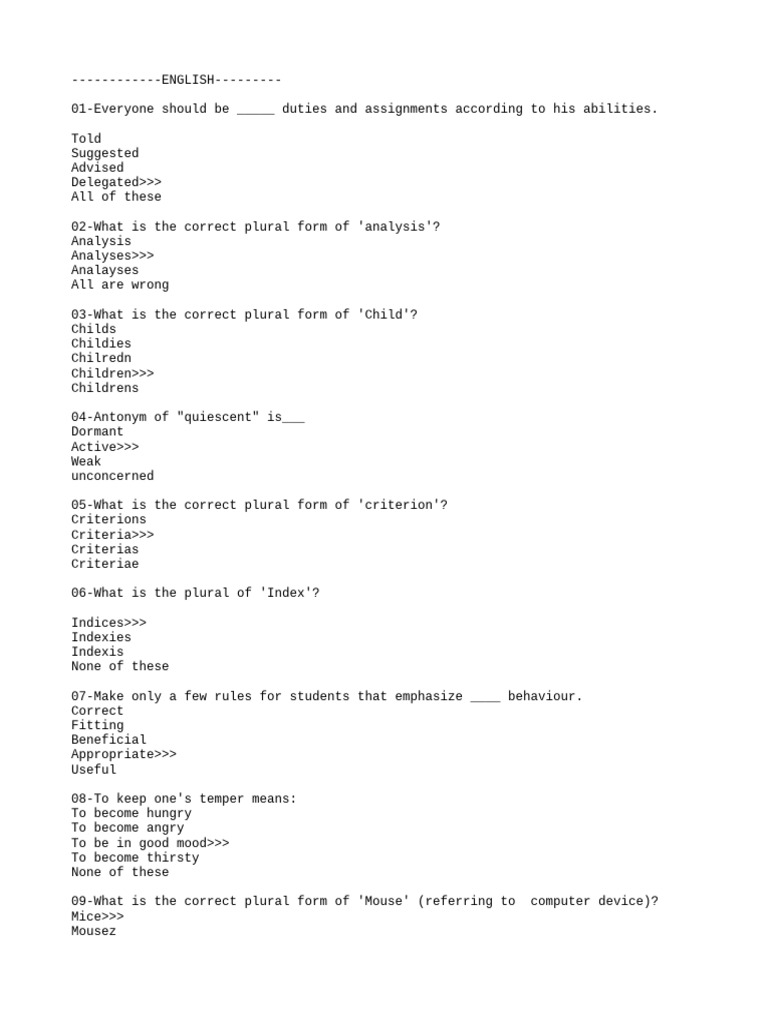 English Grammar and Vocabulary Quiz | PDF | Linguistics | Linguistic ...