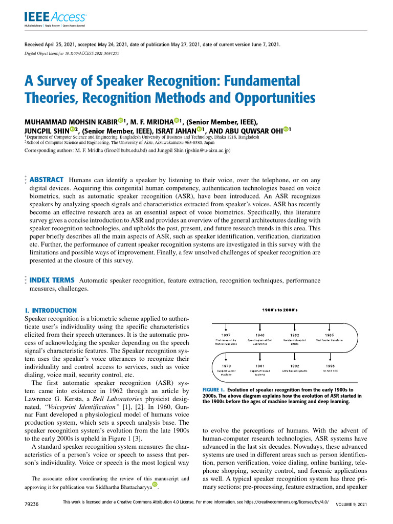 Survey of Automatic Speaker Recognition | PDF | Speech Recognition ...