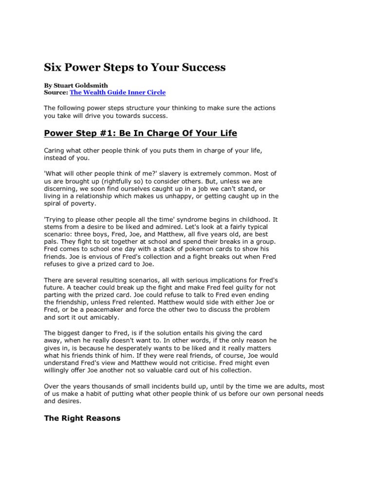 Six Power Steps To Your Success Download Free Pdf Slavery