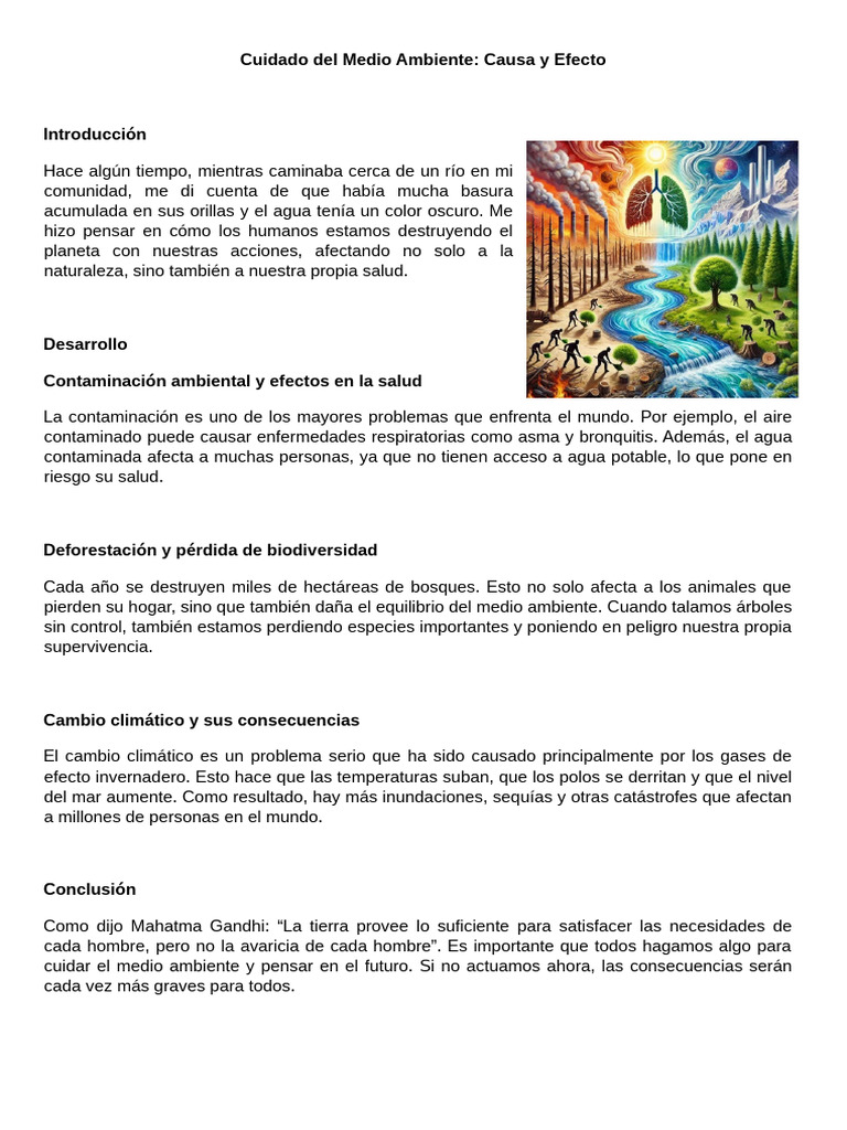 Cuidado del Medio Ambiente y Salud | PDF