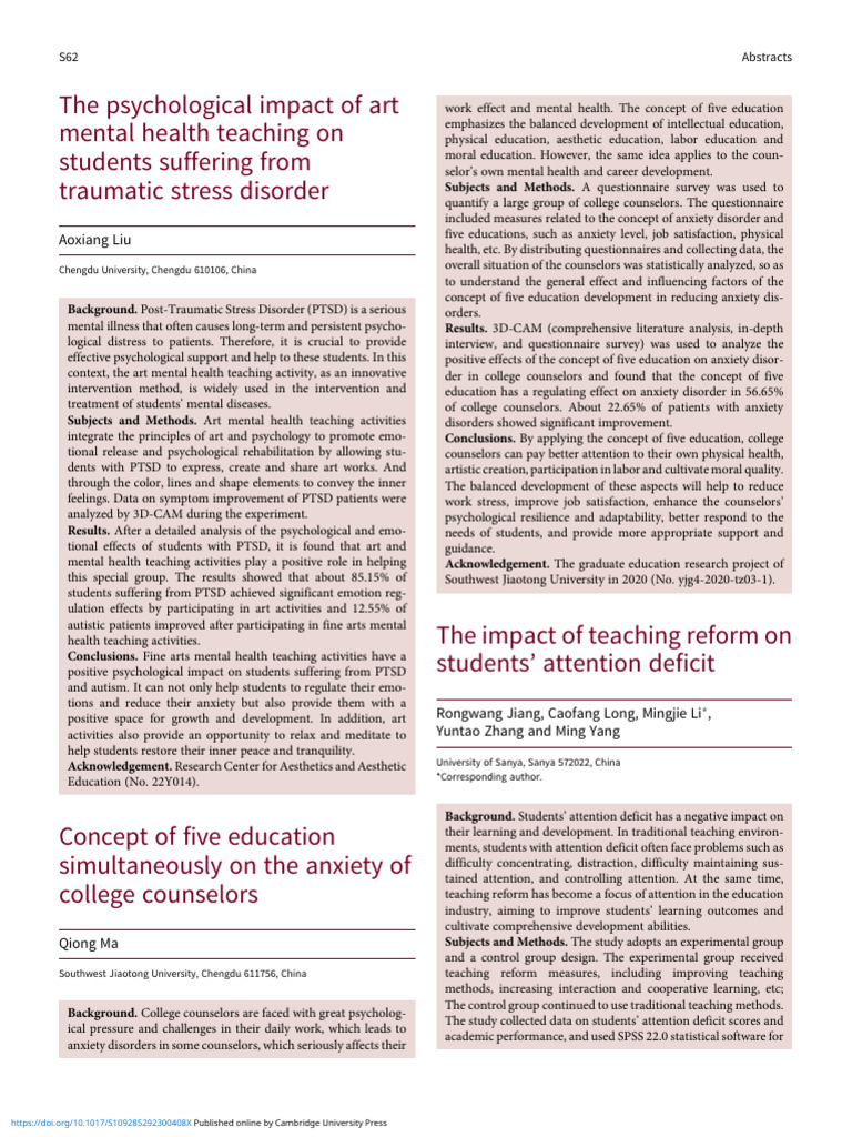 The Impact of Teaching Reform On Students Attention Deficit | PDF ...