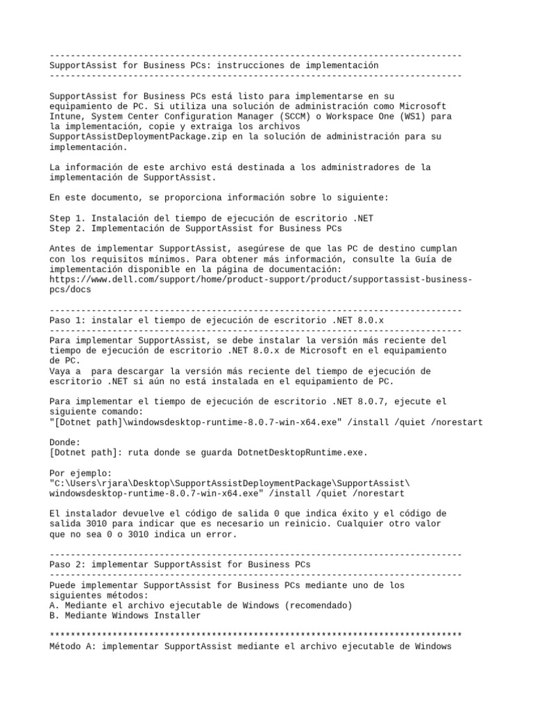 Support Assist Deployment Instructions | PDF | Software del sistema ...