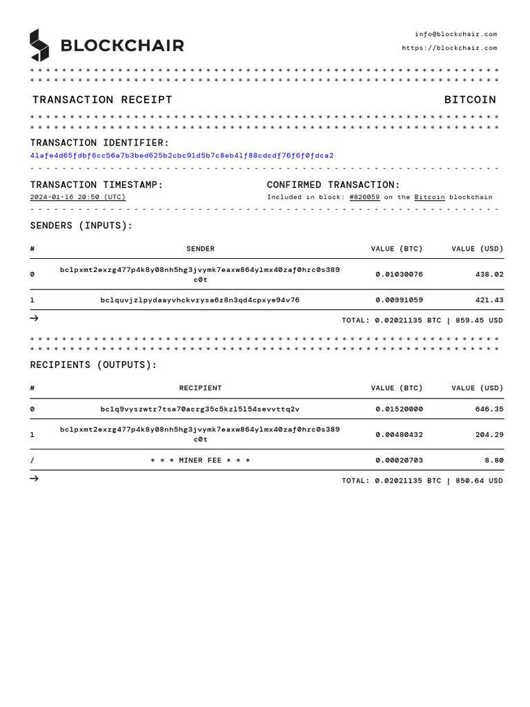 Bitcoin Transaction Receipt 2024 | PDF | Bitcoin | Computing