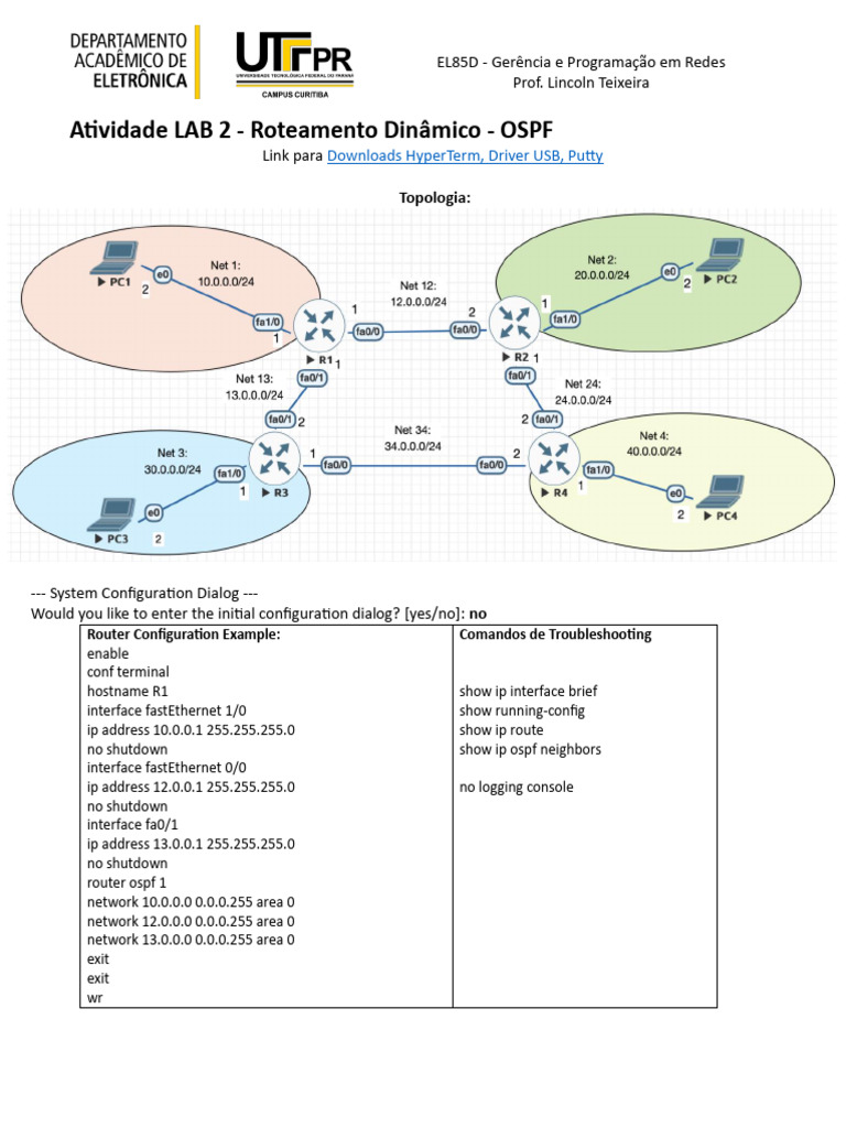 OSPF Dynamic Routing Lab Guide | PDF