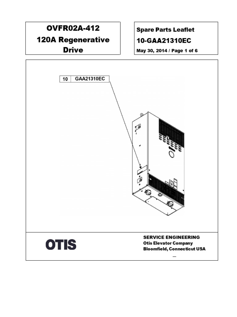 Otis Regen Drive 120a 10 Gaa21310ec Pdf Computers Technology