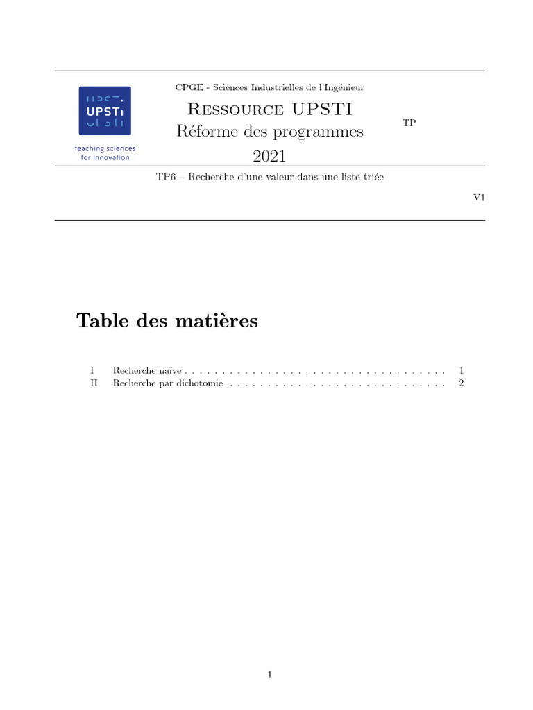 Recherche par Dichotomie en Python | PDF | Programmation informatique ...