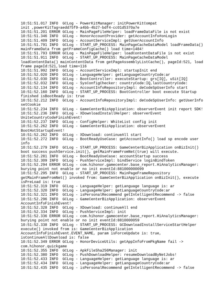 Game Center Initialization Log Analysis | PDF | Internet Architecture ...