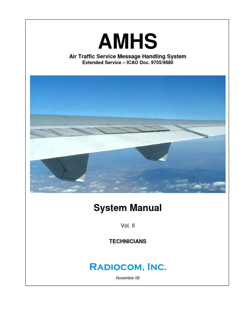 AMHS - System Manual - Eng - DF - 00 - COVER VOL 2 - TECHNICIANS | PDF ...