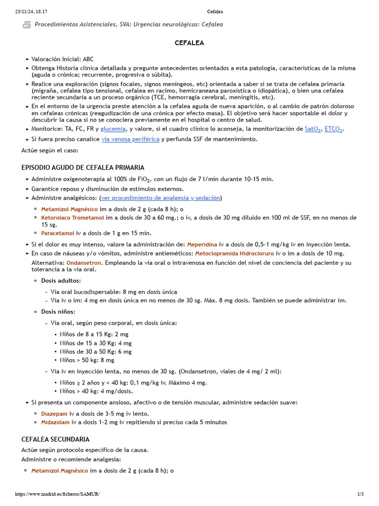 6 - Cefalea | PDF | Dolor de cabeza | Medicina CLINICA