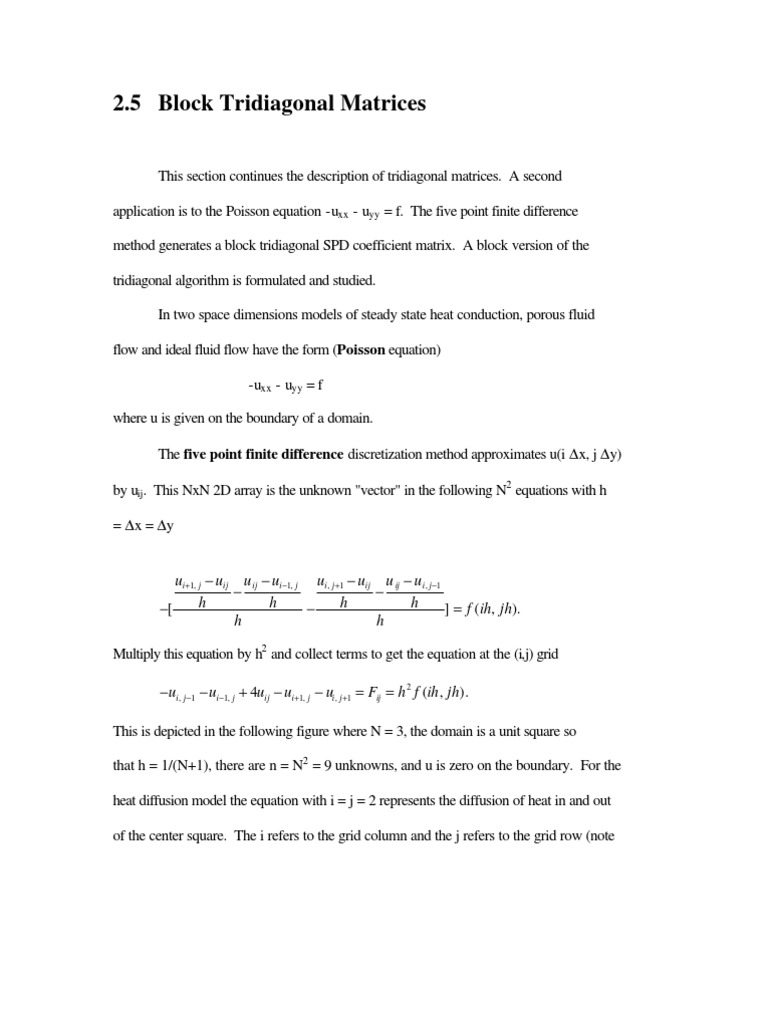 Block Tridiagonal Matrices Explained | PDF | Operator Theory | Matrix ...