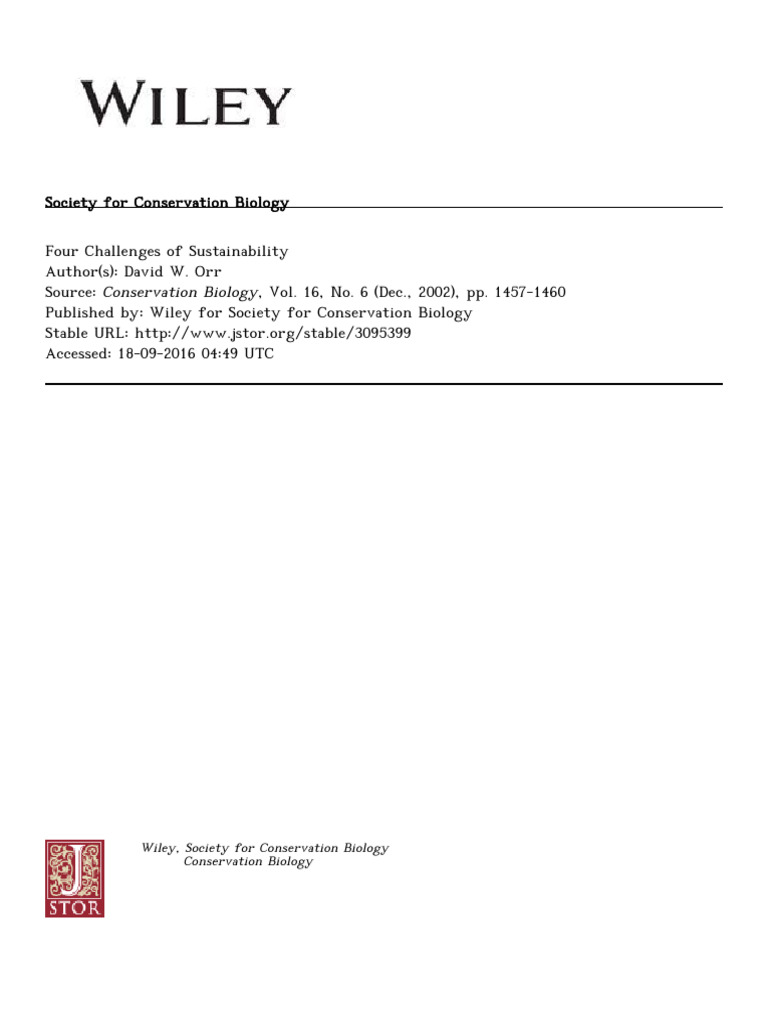 Four Challenges Of Sustainability Pdf Sustainability