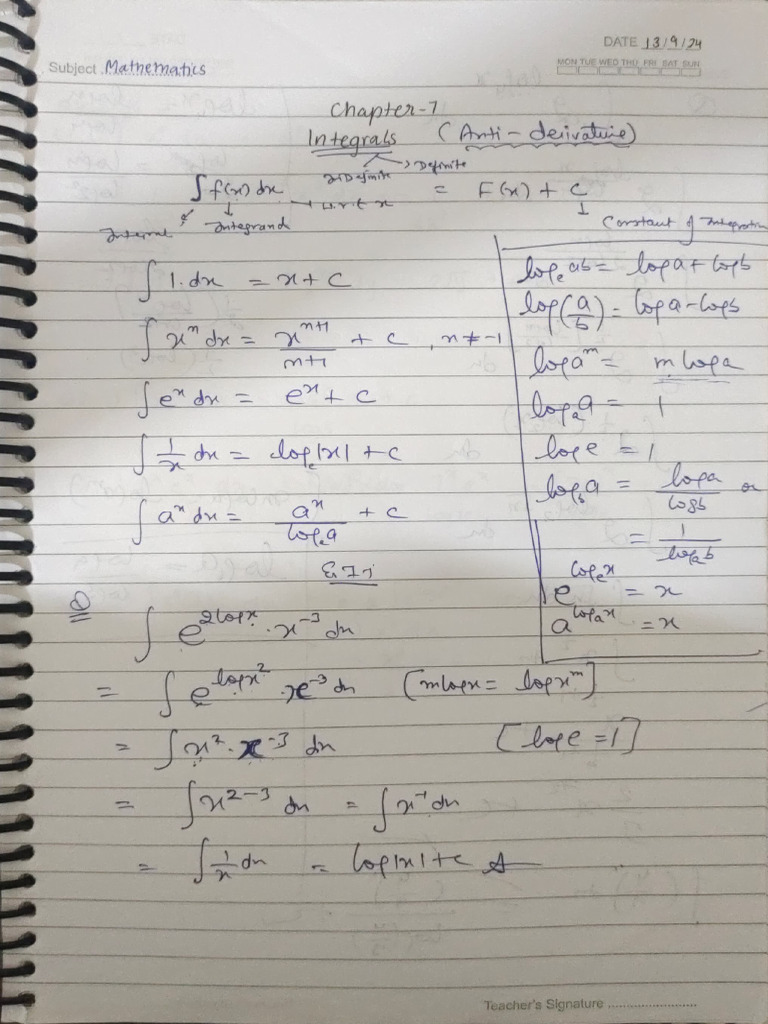 Mathematics Integral Worksheets | PDF