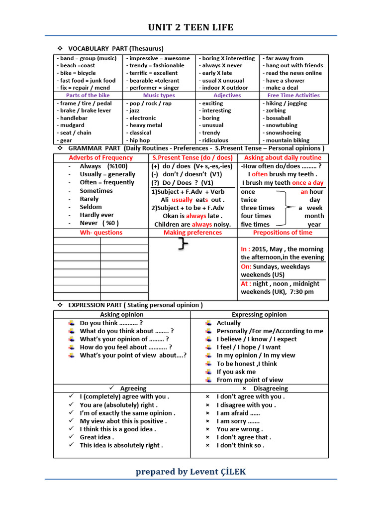8.2 Teen Life (Summary) | PDF | Linguistics | Linguistic Morphology