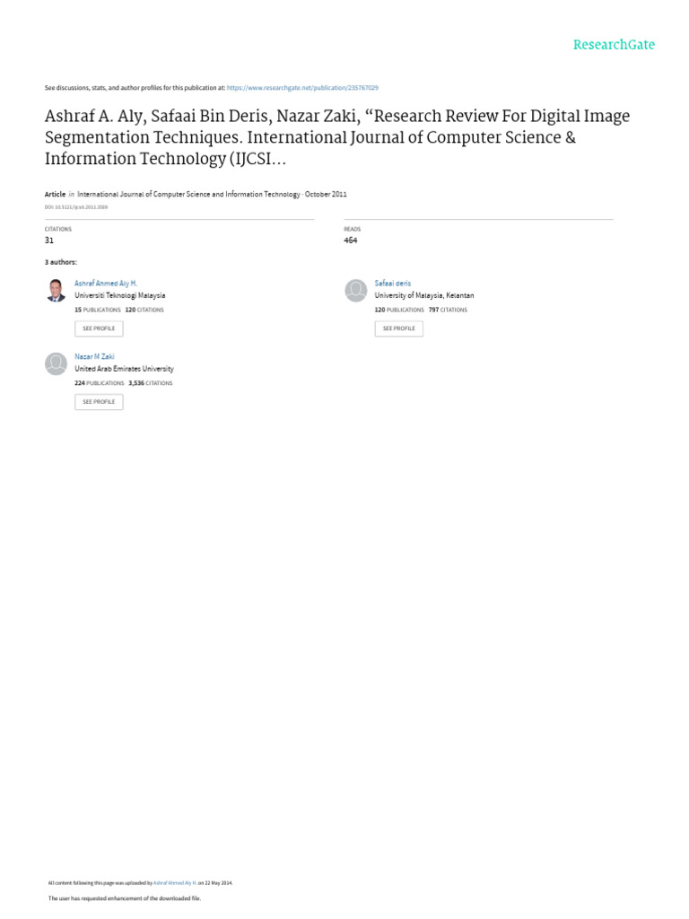IJCSITII | PDF | Image Segmentation | Computer Vision