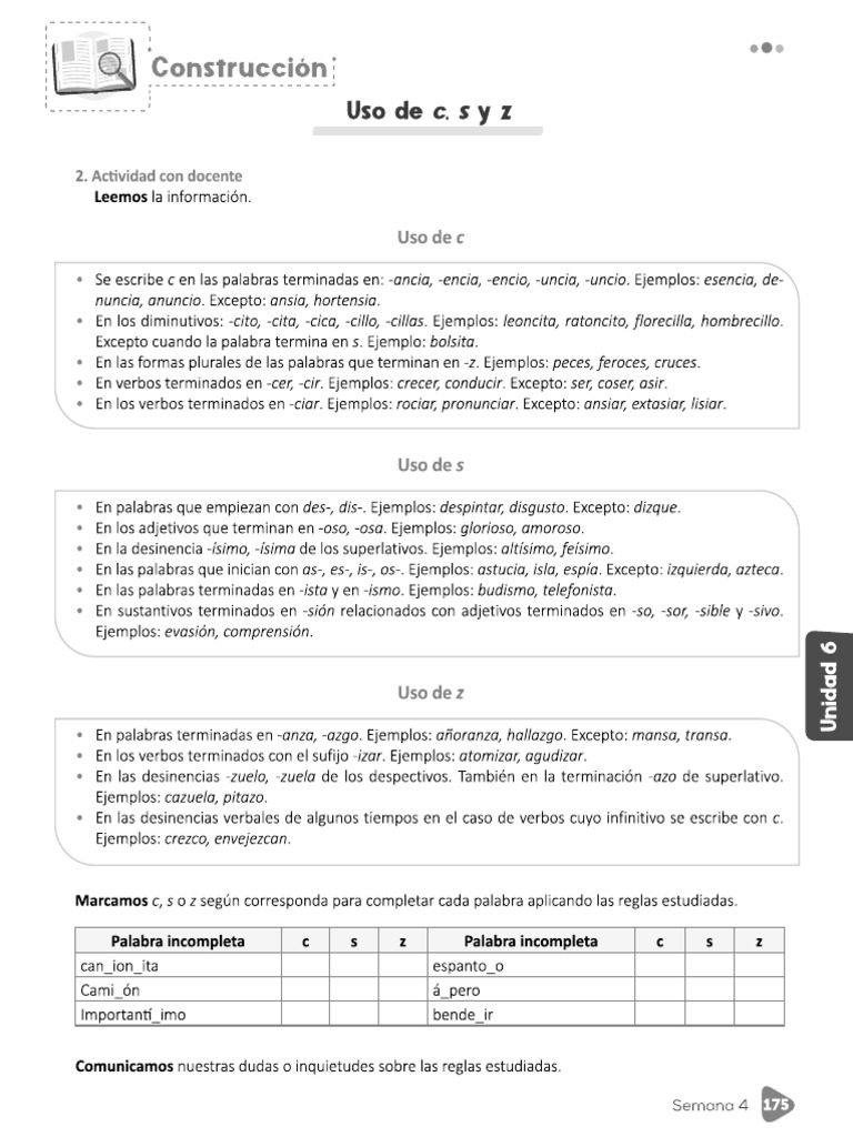 Uso de C, S y Z | PDF
