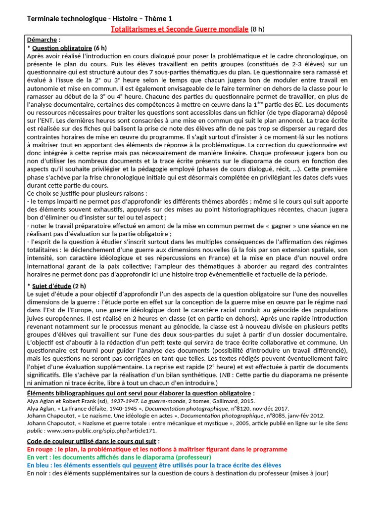 Totalitarismes et Seconde Guerre mondiale | PDF | France de Vichy ...