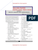 SSC CGL TIER II Exam Solved Paper II (English Language and Comprehension) Held On 04-09-2011 WWW - Sscportal.in