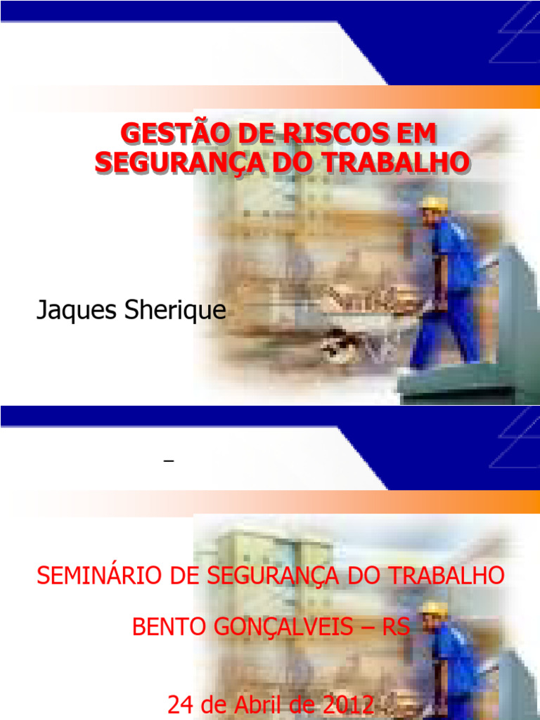 Gestão de Riscos em Segurança Do Trabalho - Jacques Sherique | PDF ...