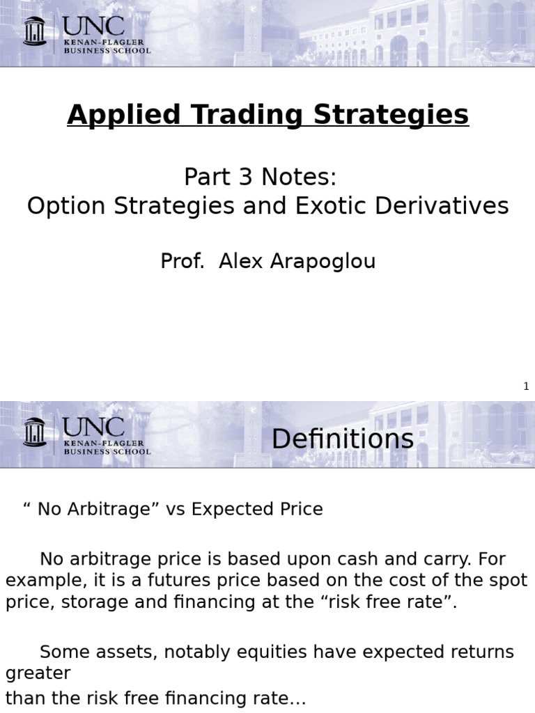Exotic Options Trading Strategies | PDF | Option (Finance) | Greeks ...