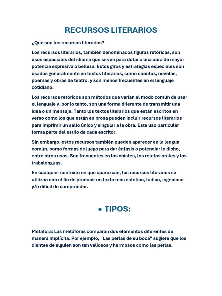 Recursos Literarios y su Clasificación | PDF | Homero | Odisea