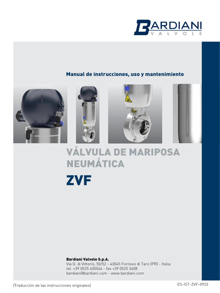 Manual de Válvula de Mariposa Neumática ZVF | PDF | Hidróxido de sodio ...