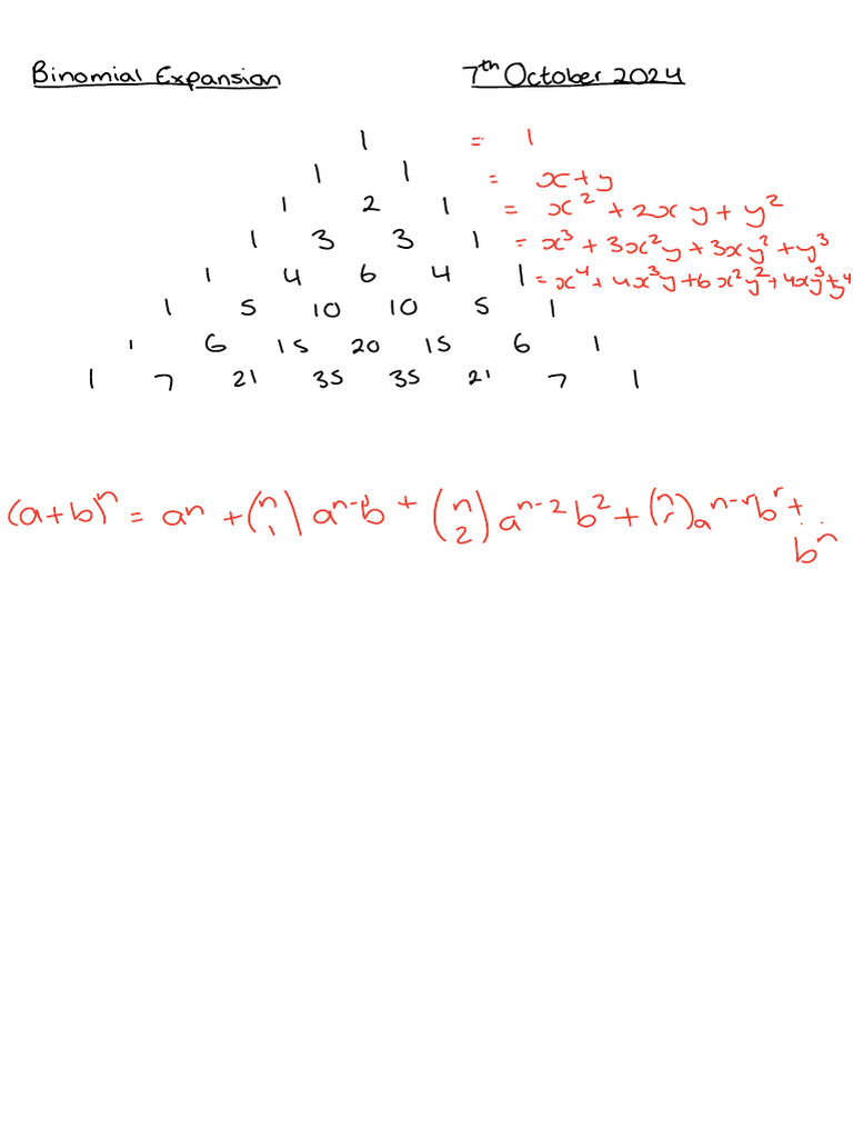 Binomial Expansion 7th October 2024 | PDF