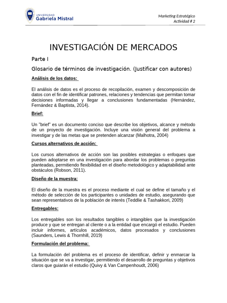 Actividad # 2 | PDF | Marketing | Investigación de mercado