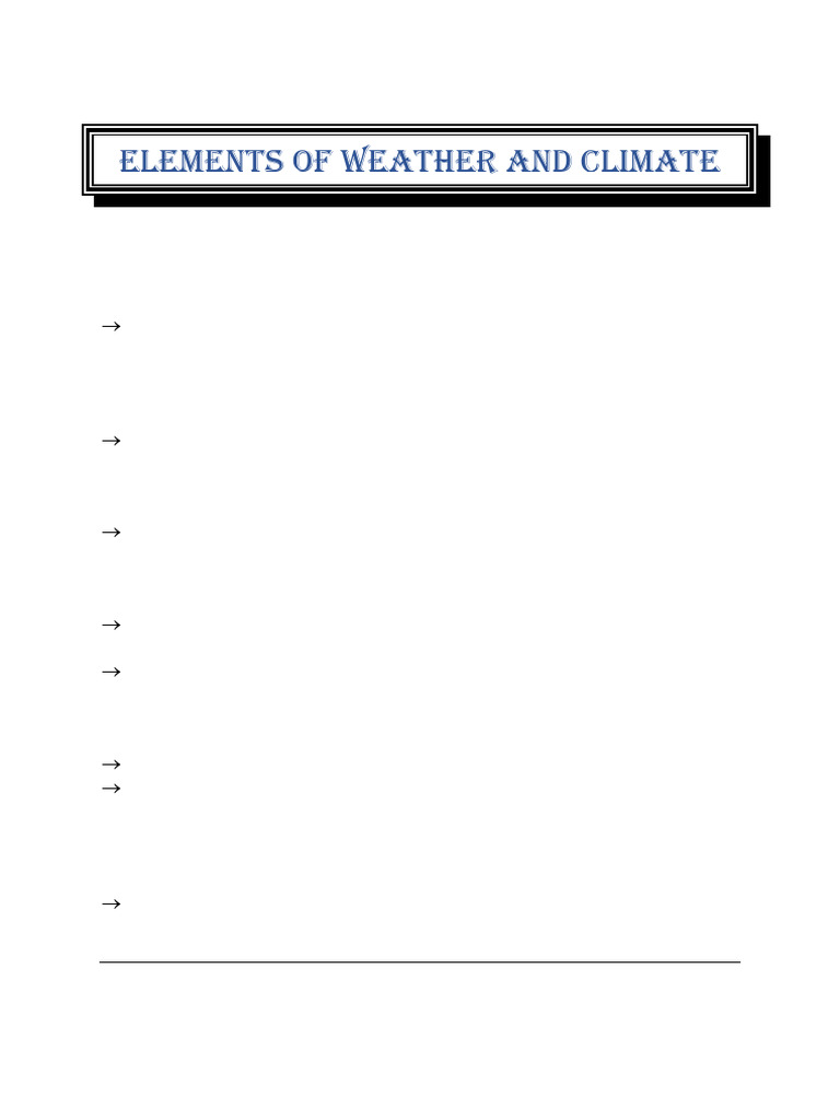 Weather and Climate Fundamentals Explained | PDF | Atmosphere Of Earth ...