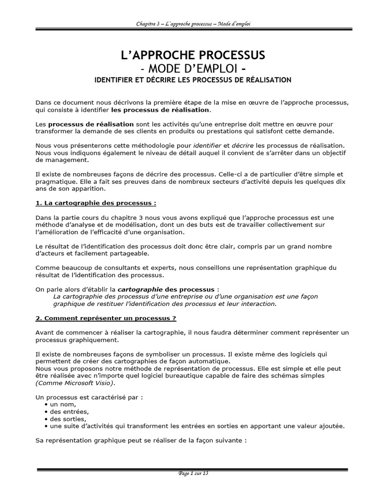 Identifier les Processus de Réalisation | PDF | Cartographie | Business