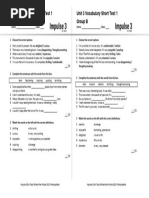 Impulse 3 Unit 1 Test Overview | PDF