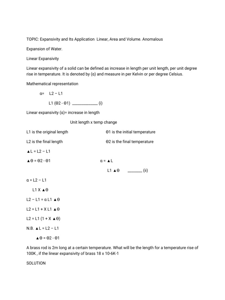 9436 - Linear Expansivity | PDF | Teaching Methods & Materials ...