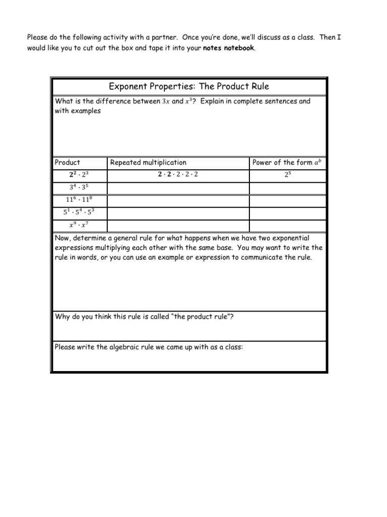 Worksheets Rules For Exponents Worksheet exponent rules proof worksheets