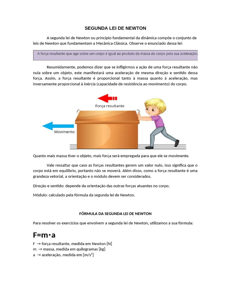 Entenda a Segunda Lei de Newton | PDF | Força | Leis do Movimento de Newton