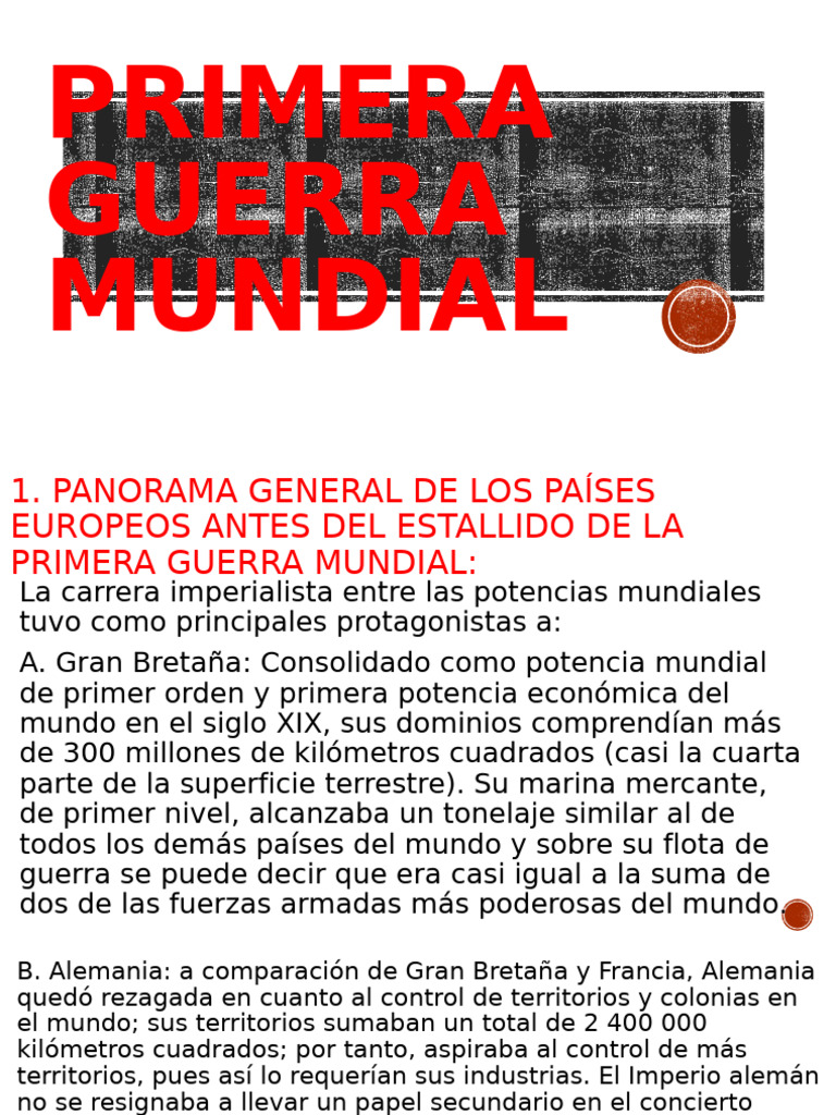 Causas y Desarrollo de la Primera Guerra Mundial | PDF | Primera Guerra ...