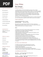 Bar Manager CV Template