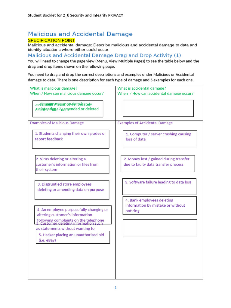 Understanding Malicious vs. Accidental Data Damage | PDF | Malware ...