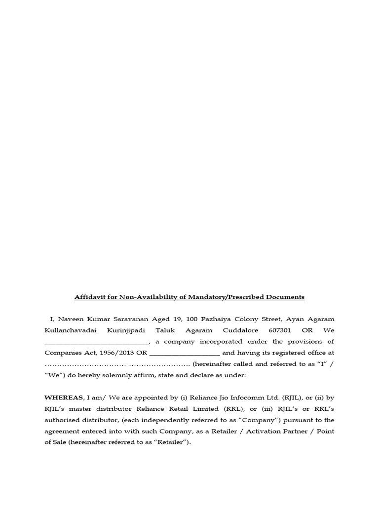 Affidavit Naveen 1 | PDF | Law