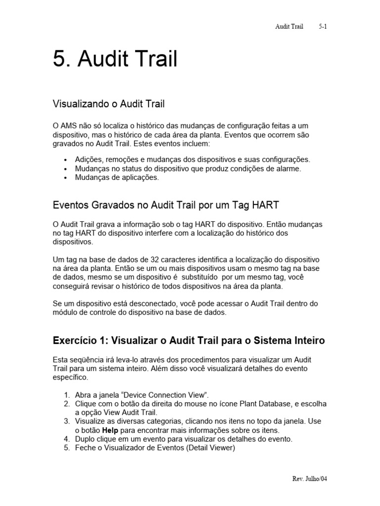Ams05 Audit Trail | PDF | Janela (informática) | Informática