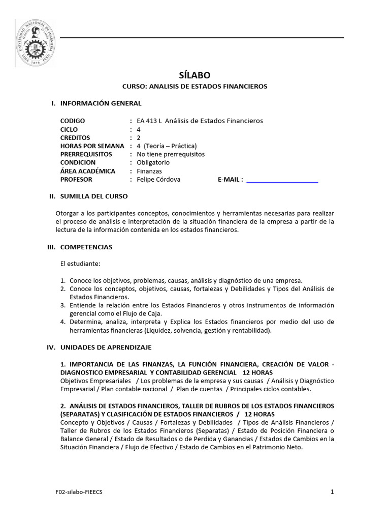 Curso Análisis de Estados Financieros | PDF | Estado financiero ...