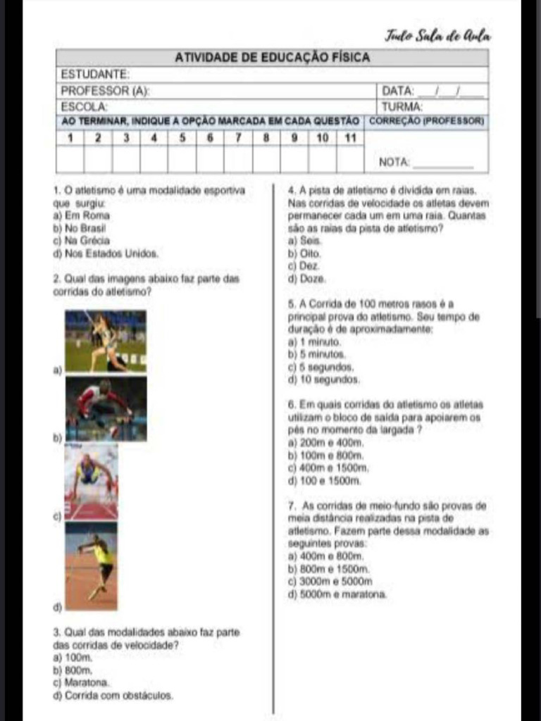 Prova Educacao Fisica | PDF