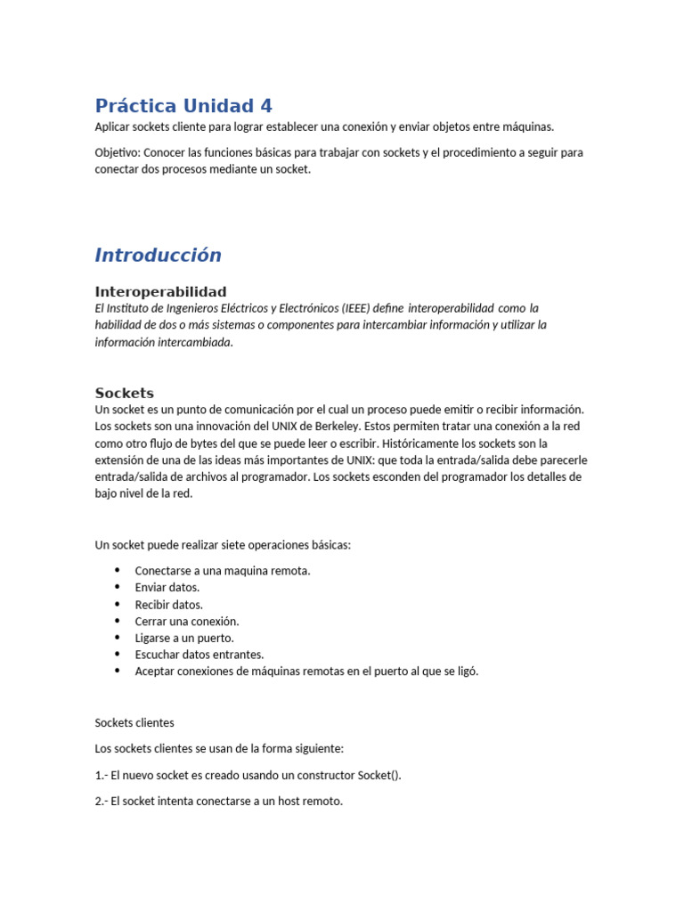Conexión de Sockets en Java | PDF | Zócalo de red | Arquitectura de ...