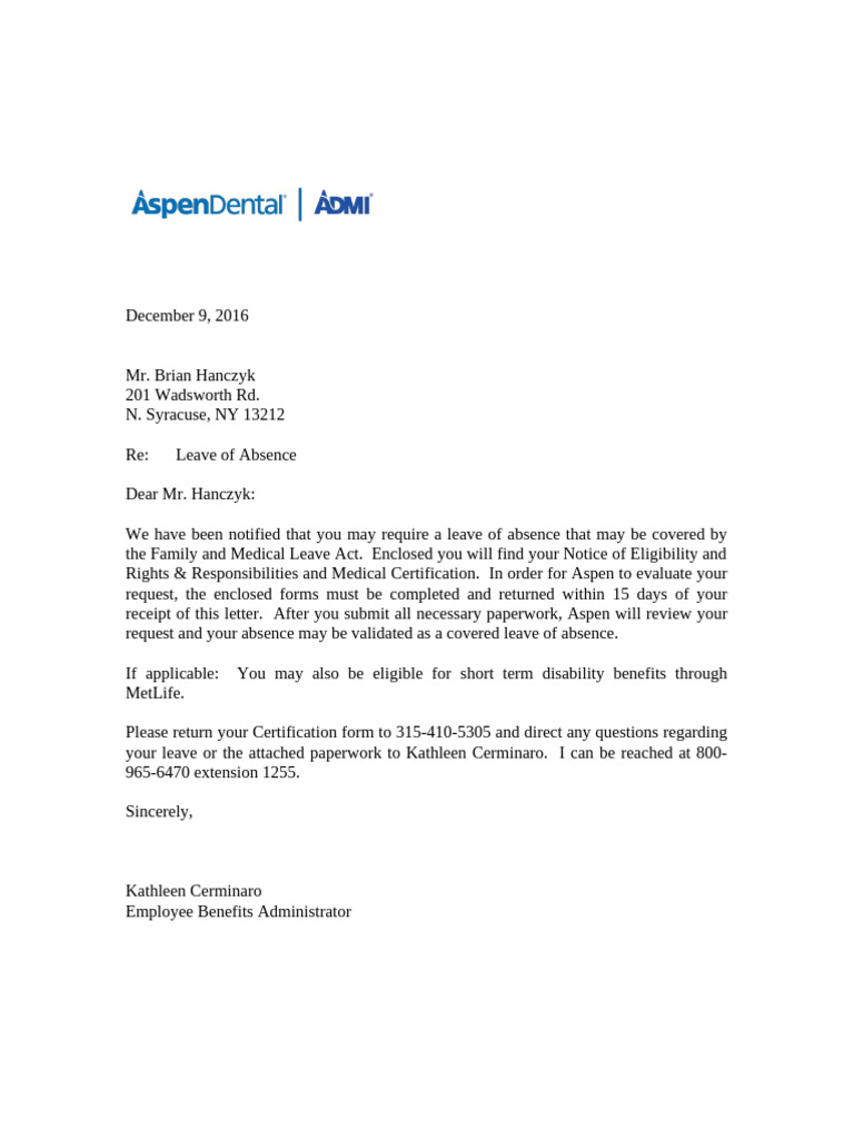 Family and Medical Leave Act Notice | PDF