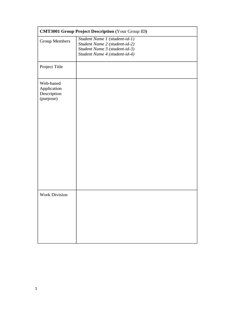 CMT3001 Group Project 2024-25-S1 Proposal | PDF