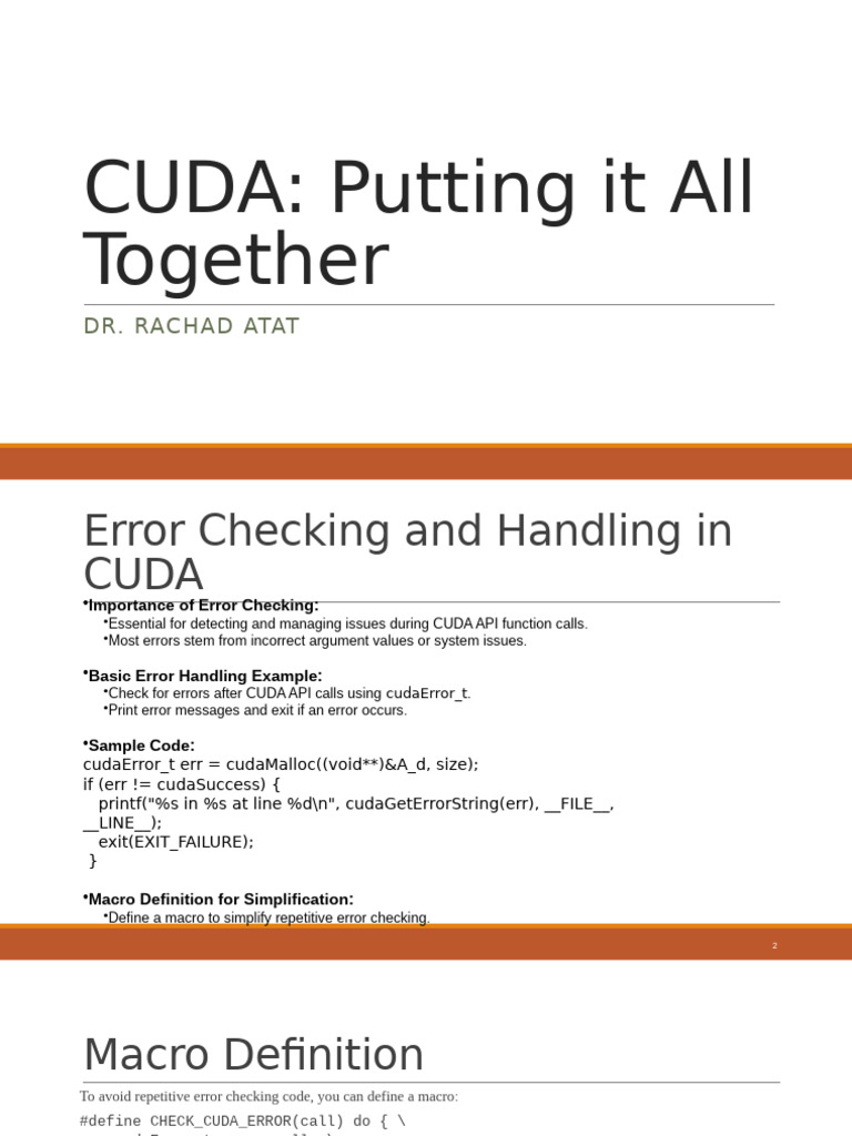 CUDA Error Handling and Threading Basics | PDF | Thread (Computing ...