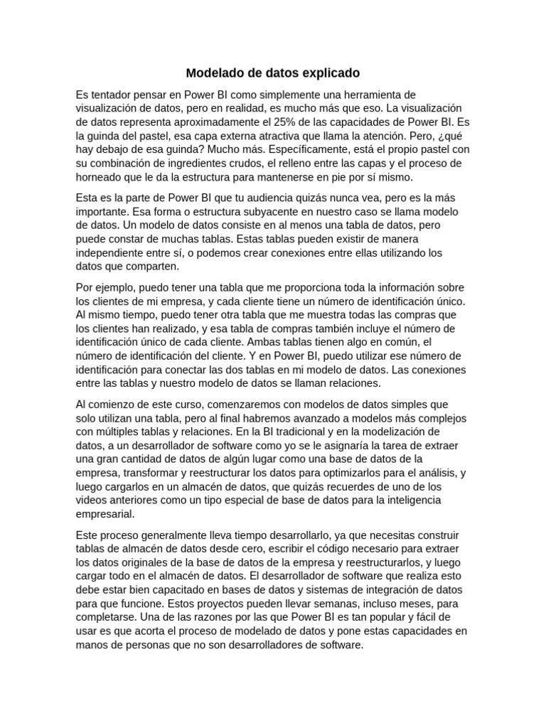 Modelado de Datos en Power BI: Guía Esencial | PDF | Bases de datos ...