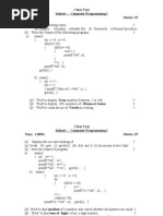 Subject: Computer Programming I Time: 1:00Hr Marks:25: Class Test