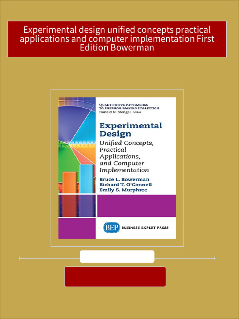 Experimental design unified concepts practical applications and