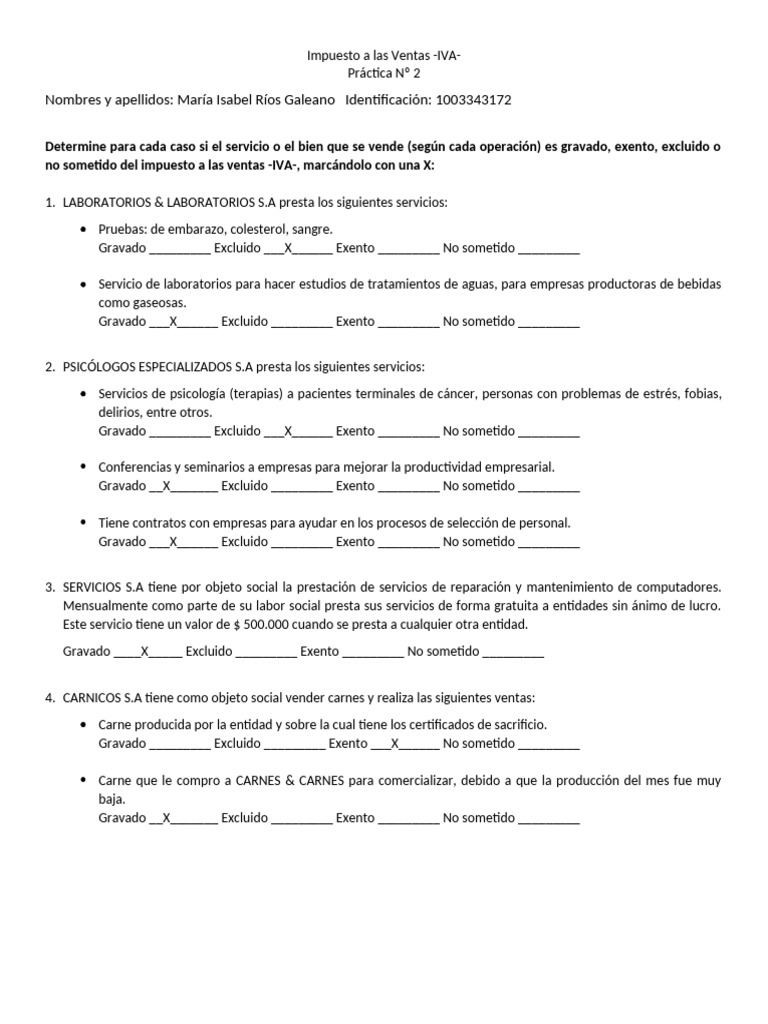 Practica #2 | PDF | Impuesto al valor agregado | Impuestos