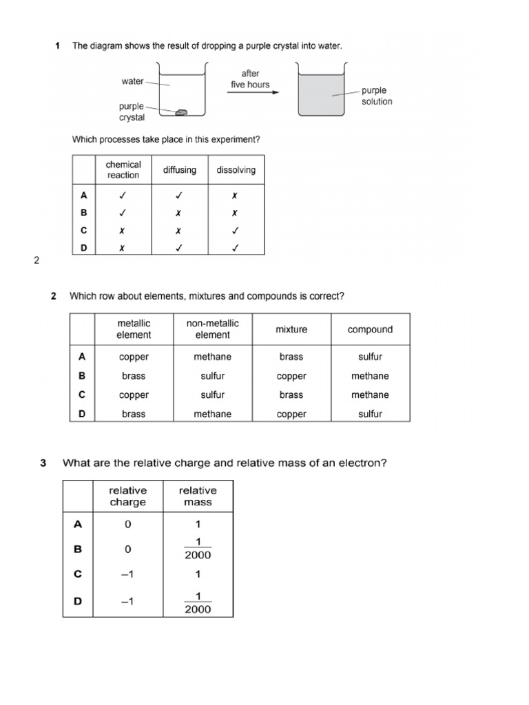 Chemistry Questions on Ions and Reactions | PDF | Magnesium | Chloride